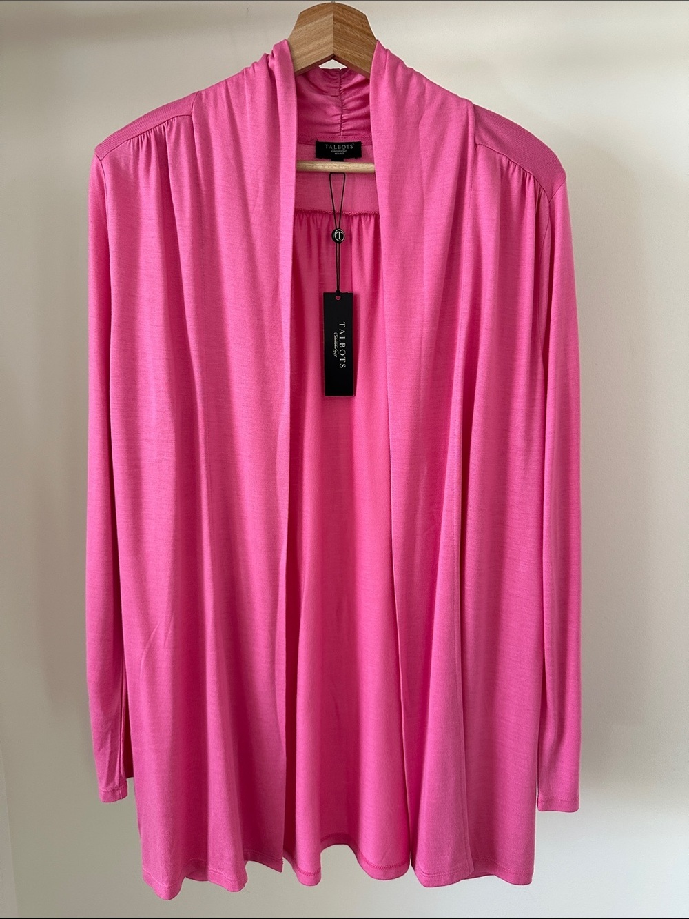 Talbots Pink Open-Front‎ Cardigan